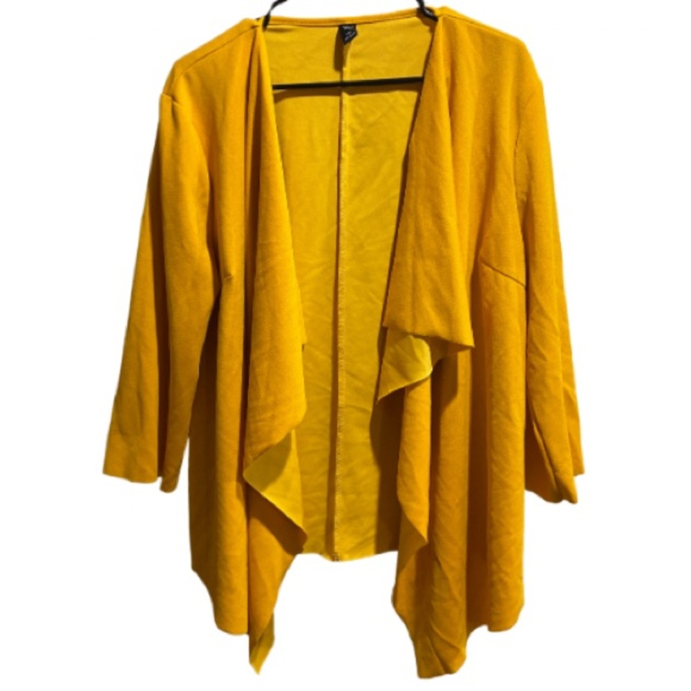 SHEIN Mustard Open Front Cardigan